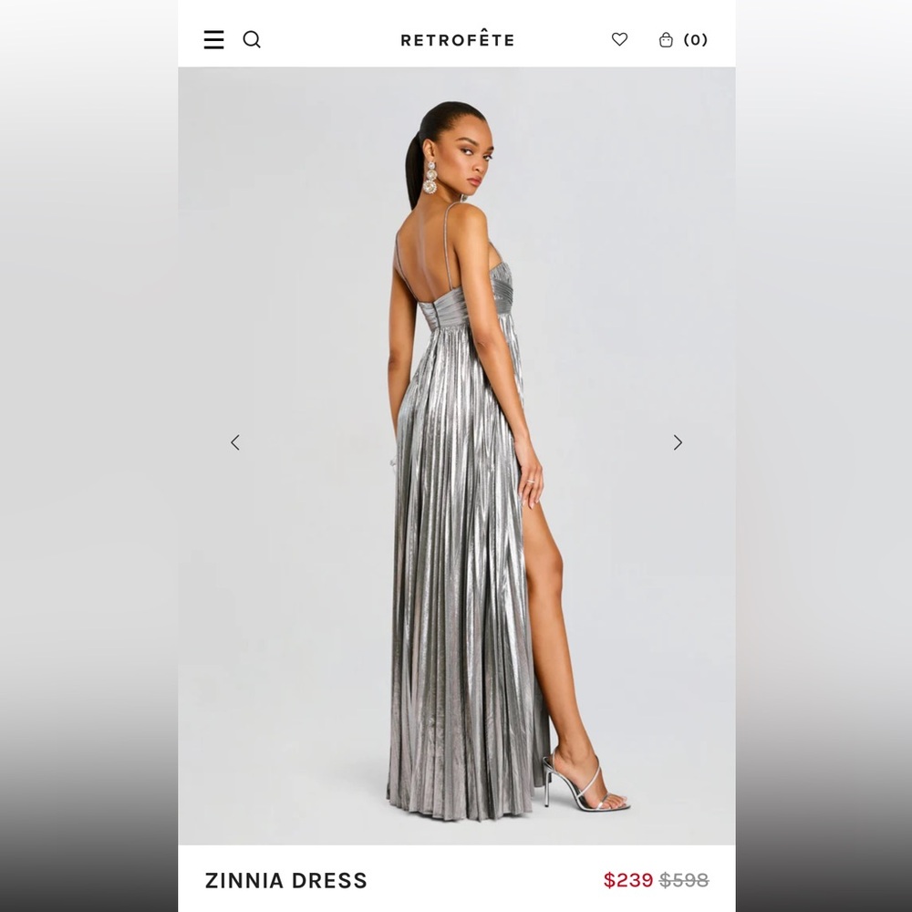 Silver Retrofete Zinnia  Dress